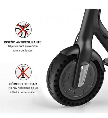 Rueda maciza Xiaomi M365 y Pro (Perforada) - 8,5 pulgadas en Color Negro - 4