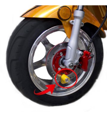 CANDADO ANTIROBO MOTO PINZA AMARILLO CON LLAVE CON LUZ - 2
