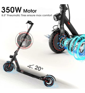 Patinete eléctrico - M9 PRO MonoPatín, 110 kg, 7800 mAh, Vel. 25km/h, 30 km, Bluetooth, NEGRO - 10