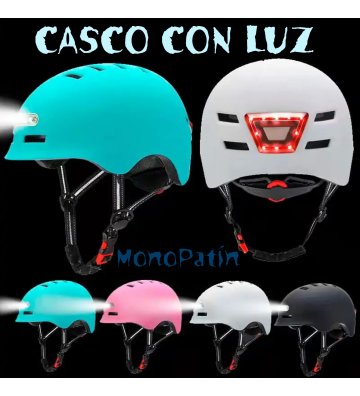 Casco Patinete eléctrico Bicicleta MonoPatín con Luz Led - 1