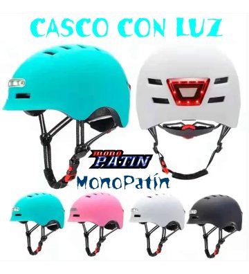 Casco Patinete eléctrico Bicicleta MonoPatín con Luz Led - 2