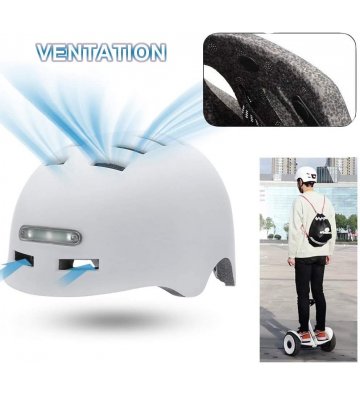 Casco Patinete eléctrico Bicicleta MonoPatín con Luz Led - 8